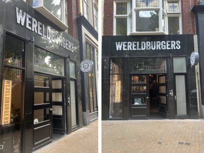 Wereldburgers Groningen acrylox geveltekst + lichtreklame